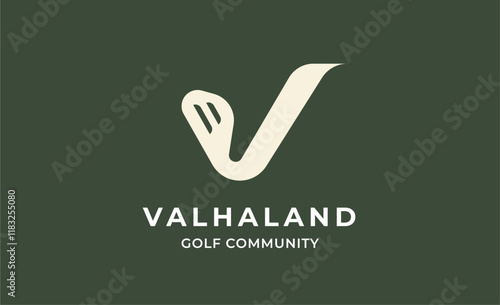 Monogram logo design initial V and Golf. Golf ball, golf stick and sport typography concept. Club and community template design. Club and community template design.