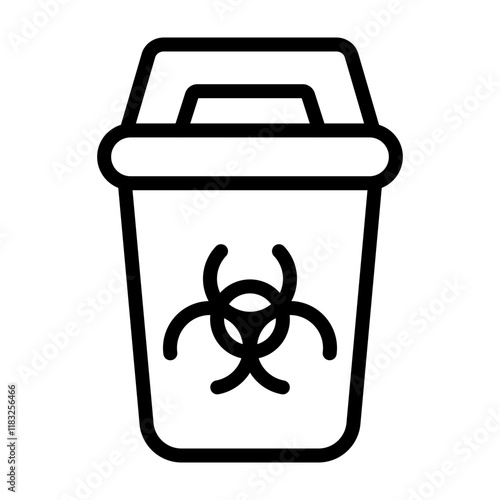 Hazardous Waste Vector Line Icon Design