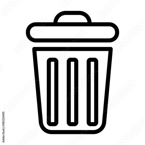 Trash Icon Vector Line Icon Design photo