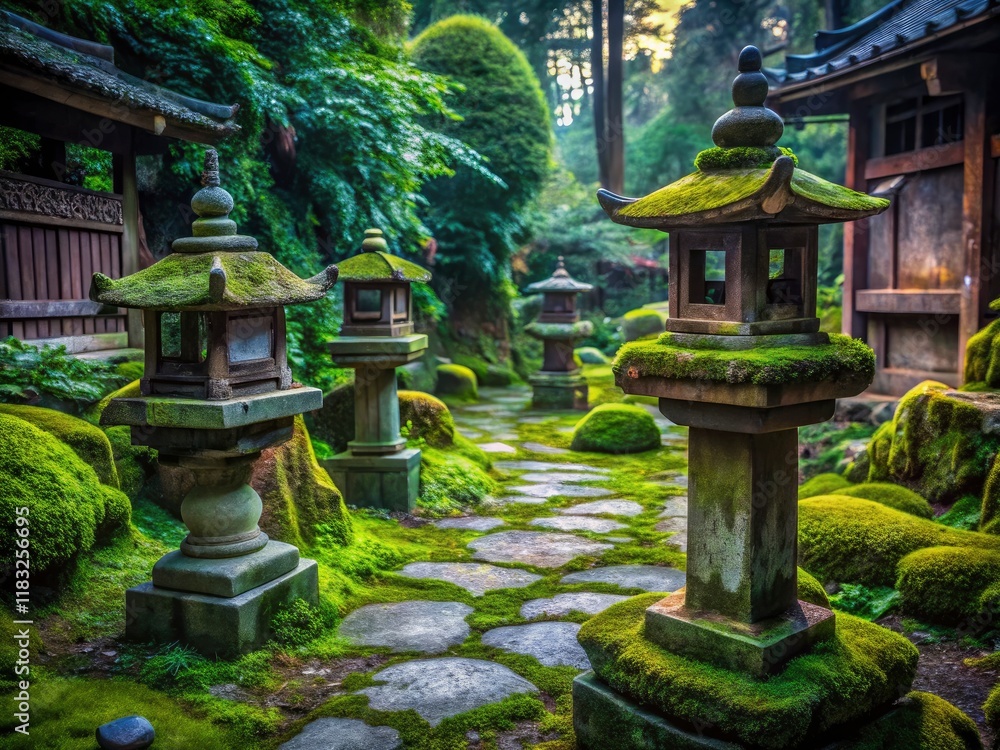 Mossy stones and serene decay define this urban Zen garden's photographic exploration. Mossy stones and serene decay define this urban Zen garden's photographic exploration.