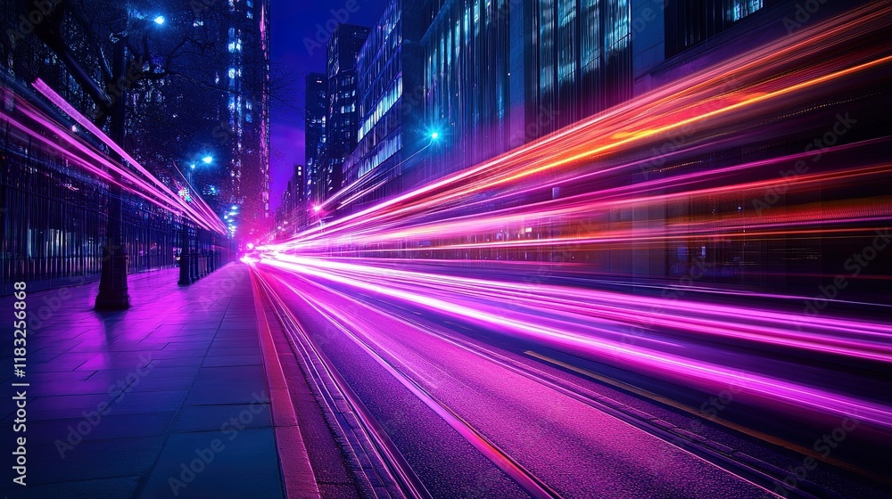 Fototapeta premium Abstract Purple and Pink Light Trails