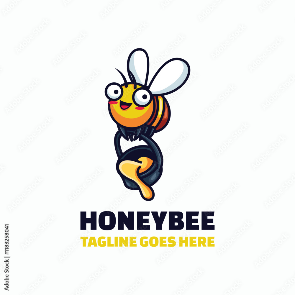 Fototapeta premium Honey Bee Mascot Cartoon Logo