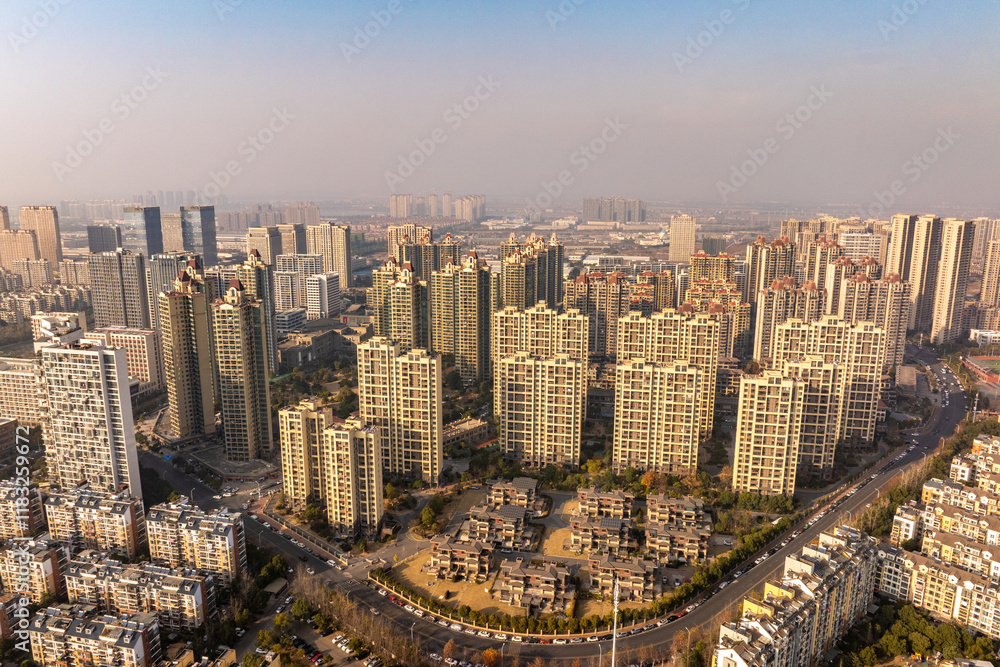 Fototapeta premium City skyline view under haze