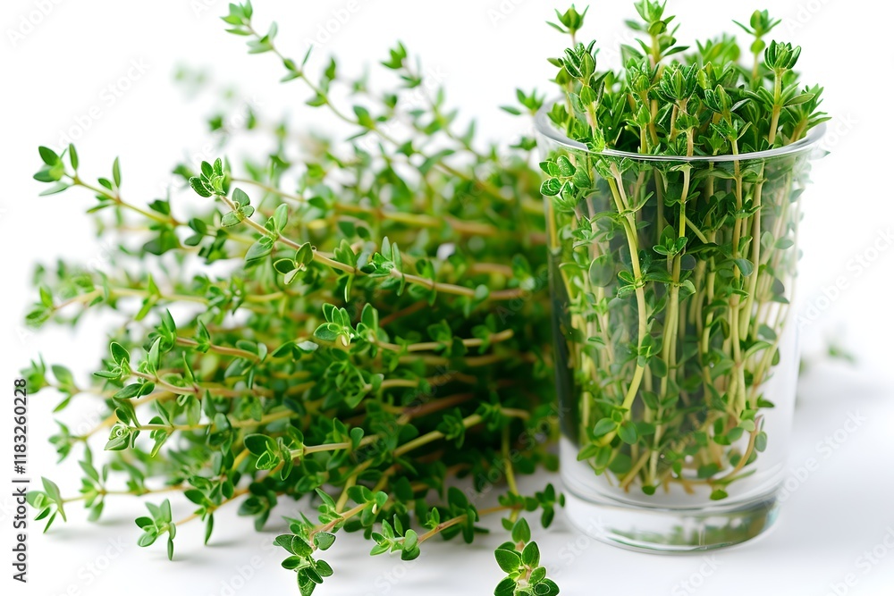 Thyme cut out on a white background Thyme cut out on a white background