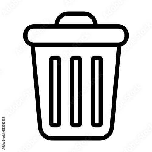 Trash Can Vector Line Icon Design