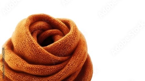 Stay Warm in Style with this Orange Woolen Knitted Scarf. Warmth and Comfort concept