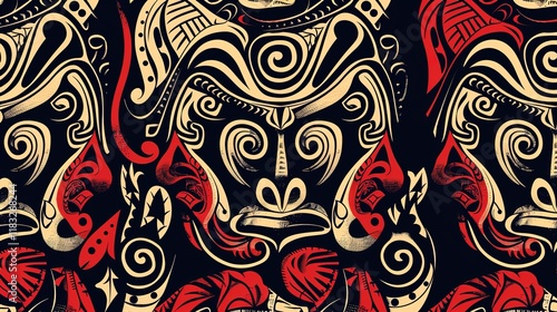 maori tattoo seamless pattern wallpaper