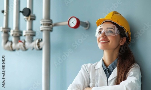 Lab collaboration female chemist and engineers work innovatively photo