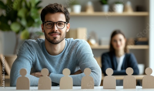 Hr manager analyzing workforce trends using predictive analytics photo