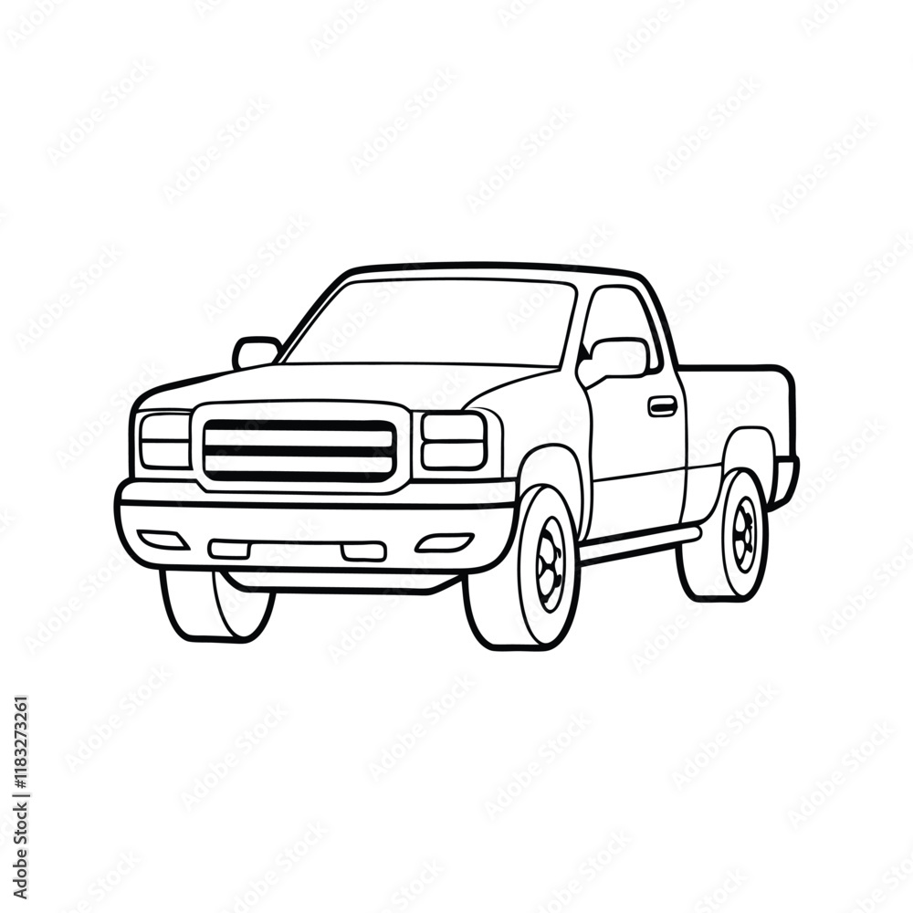 Car transport line art vector illustration Car transport line art vector illustration
