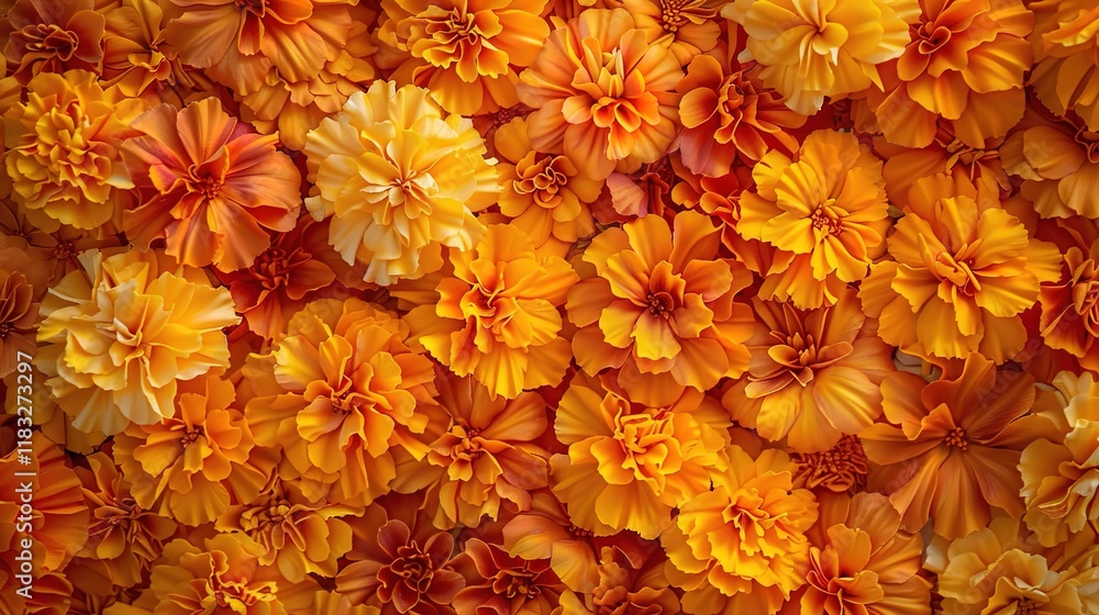 Fototapeta premium marigold seamless pattern wallpaper