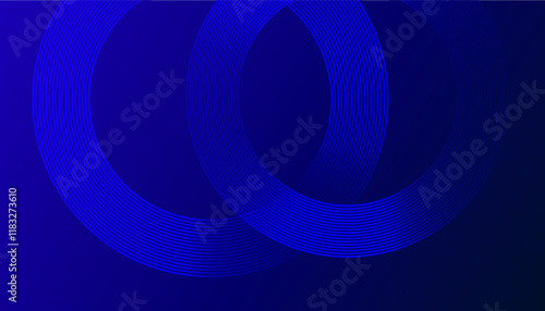 Elegant Blue Gradient Waves with Modern Abstract Circular Patterns Creating a Dynamic Flow photo