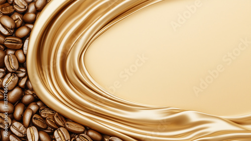 Golden Coffee Beans and Sil...