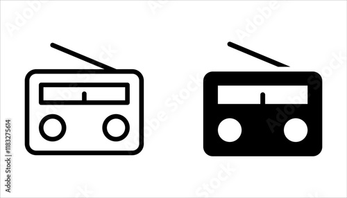 radio icon set, vector logo template on white background