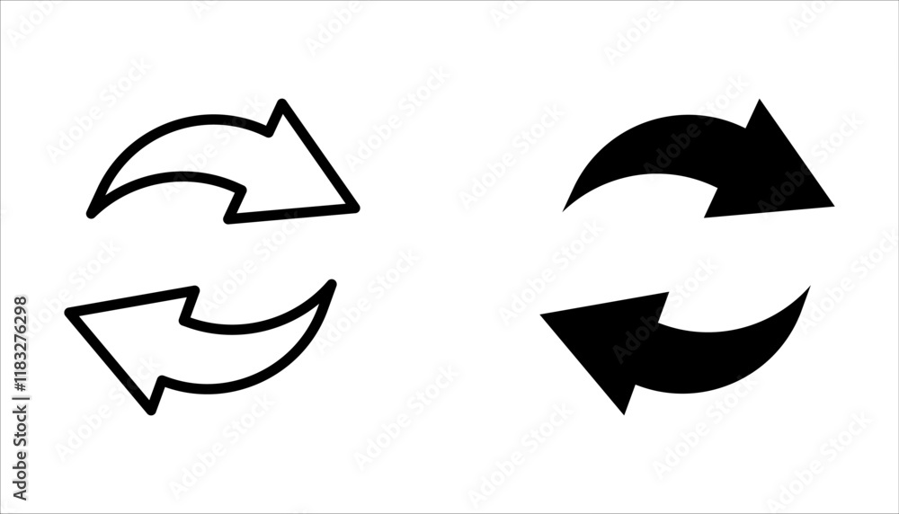 Repeat icon set. Repeating vector symbol on white background Repeat icon set. Repeating vector symbol on white background