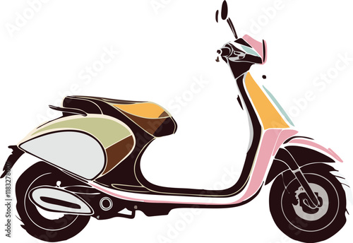 scooter design line vector illustration white background