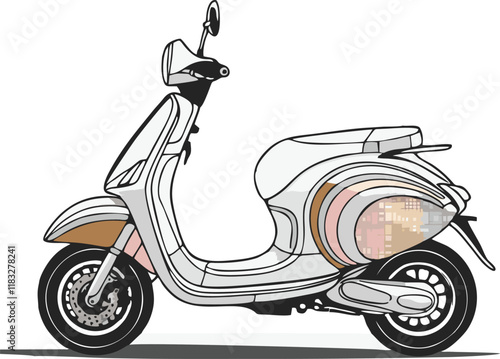 scooter design line vector illustration white background