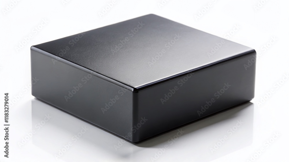 Mysterious Black Box Isolated on White Background - Stock Photo Mysterious Black Box Isolated on White Background - Stock Photo