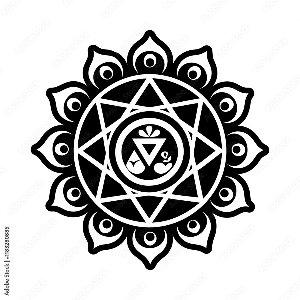 Obraz premium Healing chakra icon in solid style