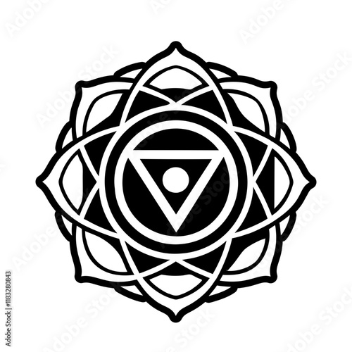 Chakra symbol icon in glyph style