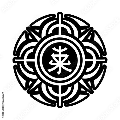 A glyph style icon of sacred symbol