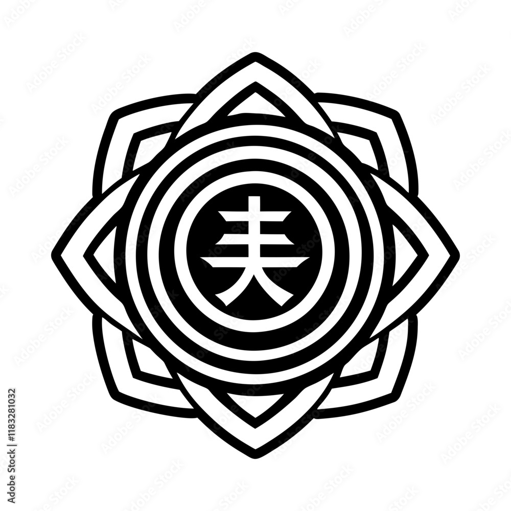 A solid style icon of karuna reiki symbol A solid style icon of karuna reiki symbol