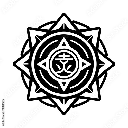 A glyph style icon of aura reiki symbol