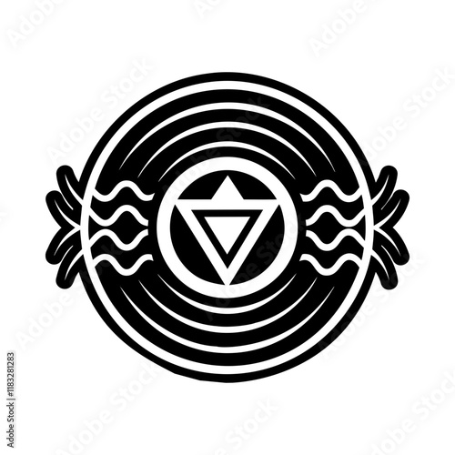 A solid style icon of energy waves symbol