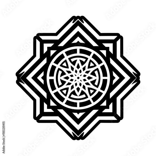 A filled style icon of reiki pattern symbol