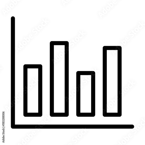 Statistical Chart Vector Line Icon Design