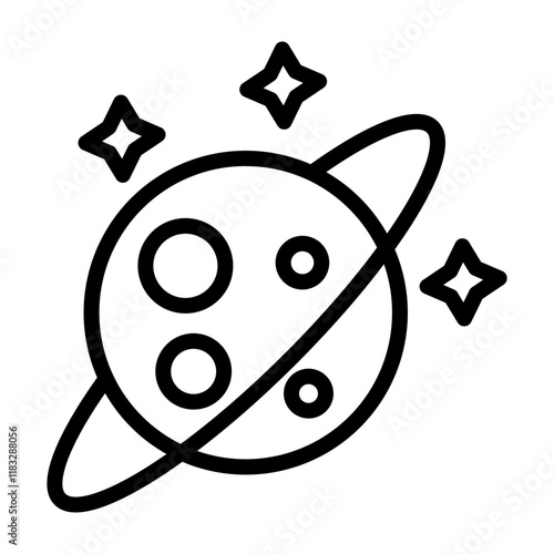 Space Exploration Vector Line Icon Design