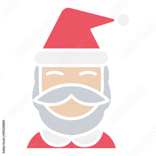 Santa clause icon in flat color style