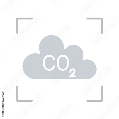 Carbon dioxide gas icon in flat color style