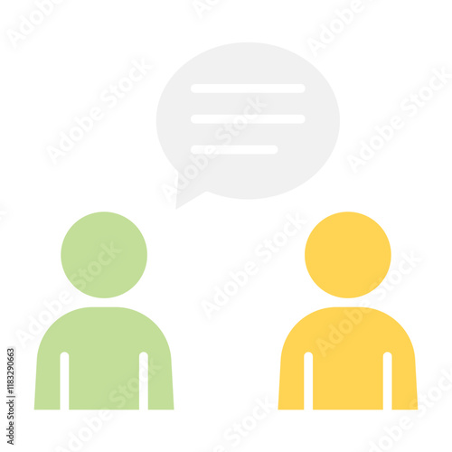 talking icon in flat color style