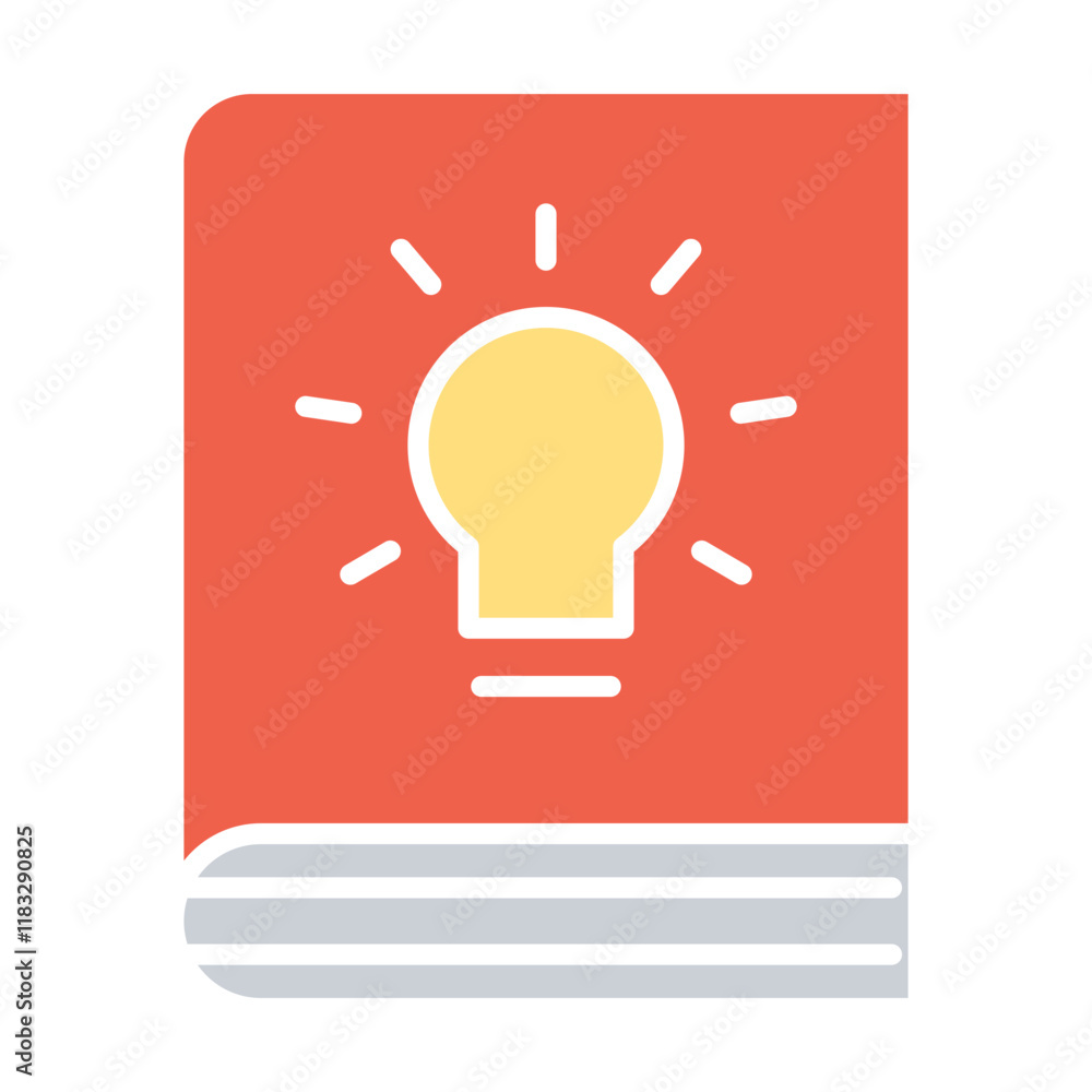 Book of idea icon in flat color style Book of idea icon in flat color style