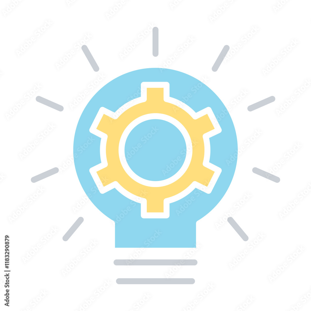 Light bulb creativity icon in flat color style Light bulb creativity icon in flat color style
