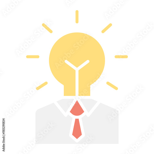 Knowledge, idea, smart icon in flat color style