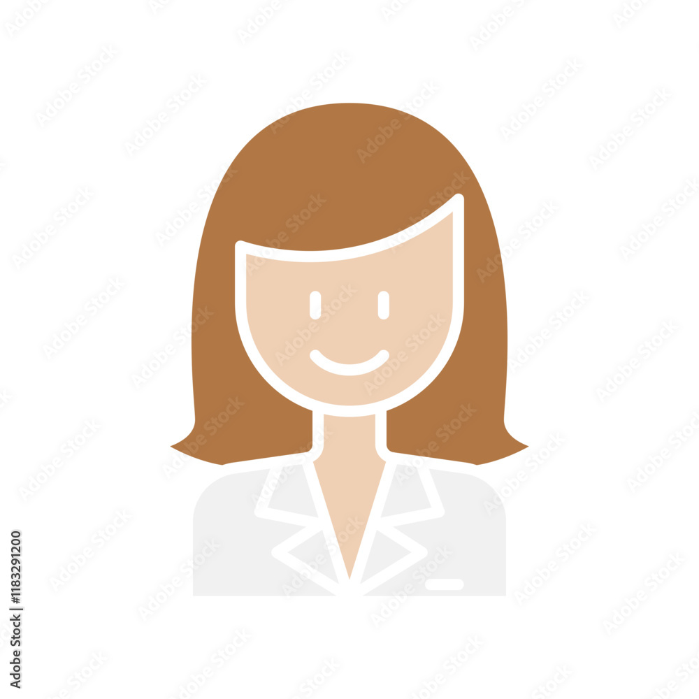 business woman icon in flat color style business woman icon in flat color style
