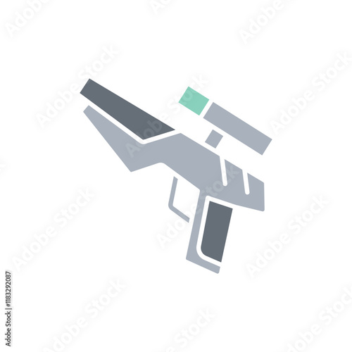 Gun icon in flat color style