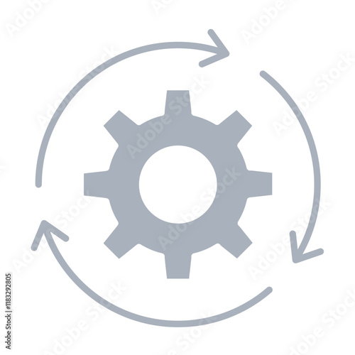 Process icon in flat color style
