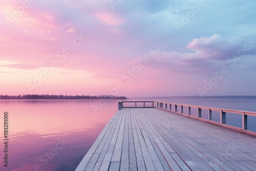 Peacful lake background outdoors horizon nature. . photo