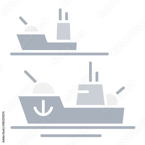 Warship icon in flat color style