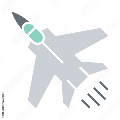 Jet planes icon in flat color style