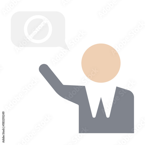 Business sanction icon in flat color style