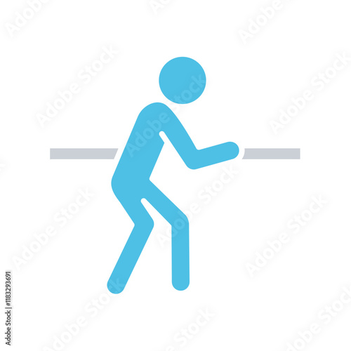 Person with handrail icon in flat color style