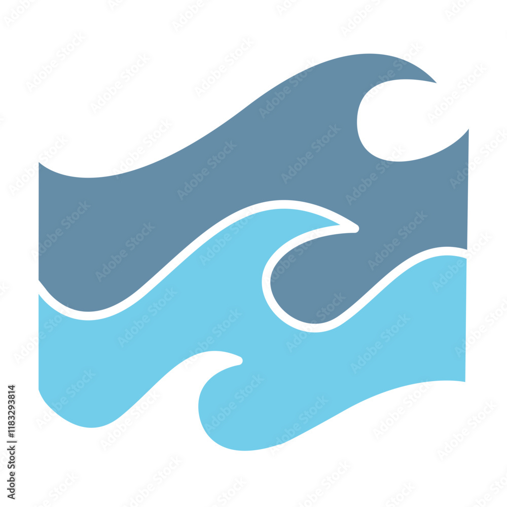 Wave, sea icon in flat color style Wave, sea icon in flat color style