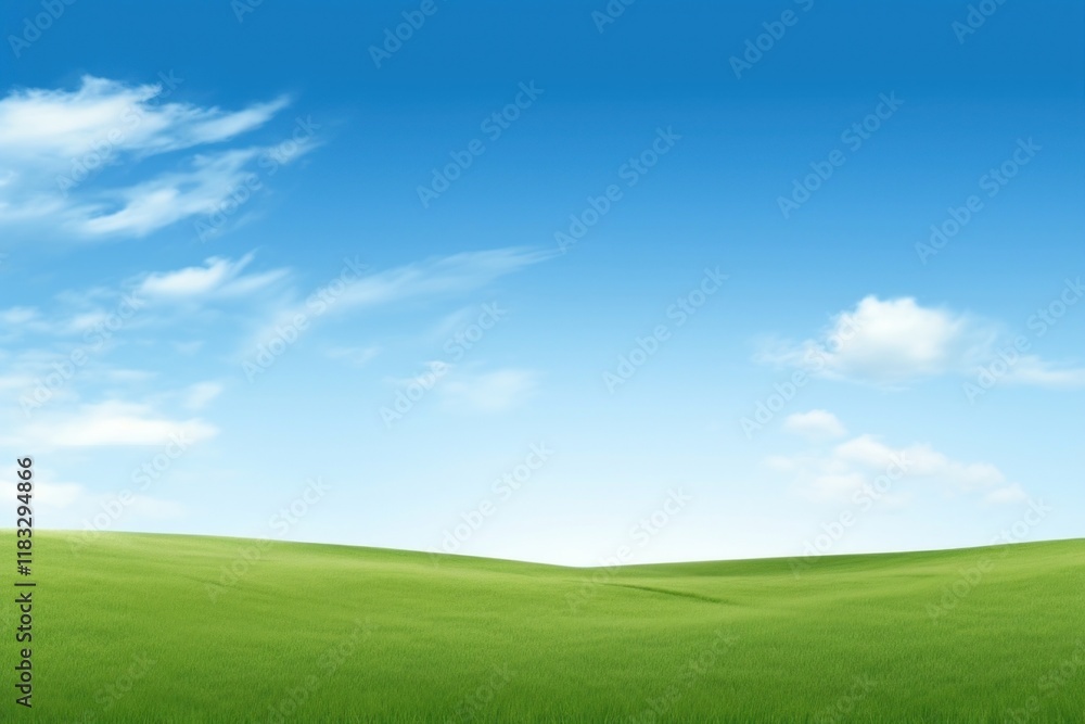 Serene green field under sky Serene green field under sky