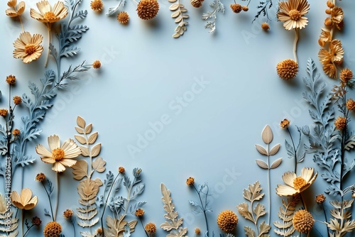 Decorative wooden Patel frame cut out on a white background