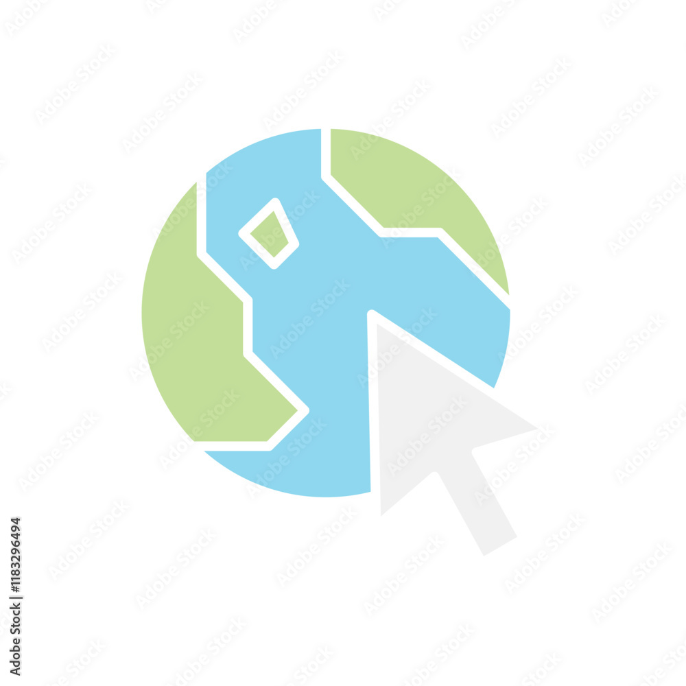 Internet icon in flat color style Internet icon in flat color style