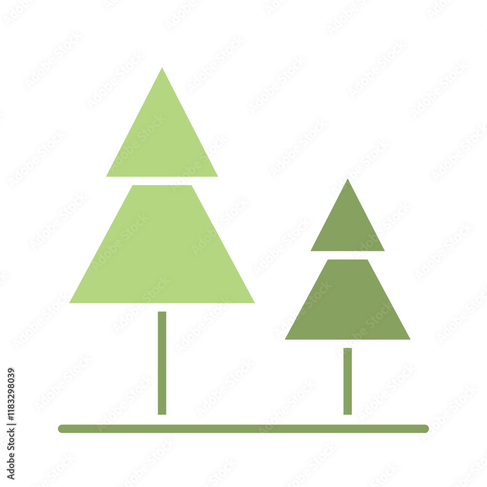 Tree icon in flat color style Tree icon in flat color style